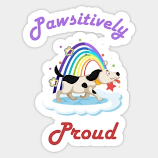 Pawsitively Proud Dog Sticker